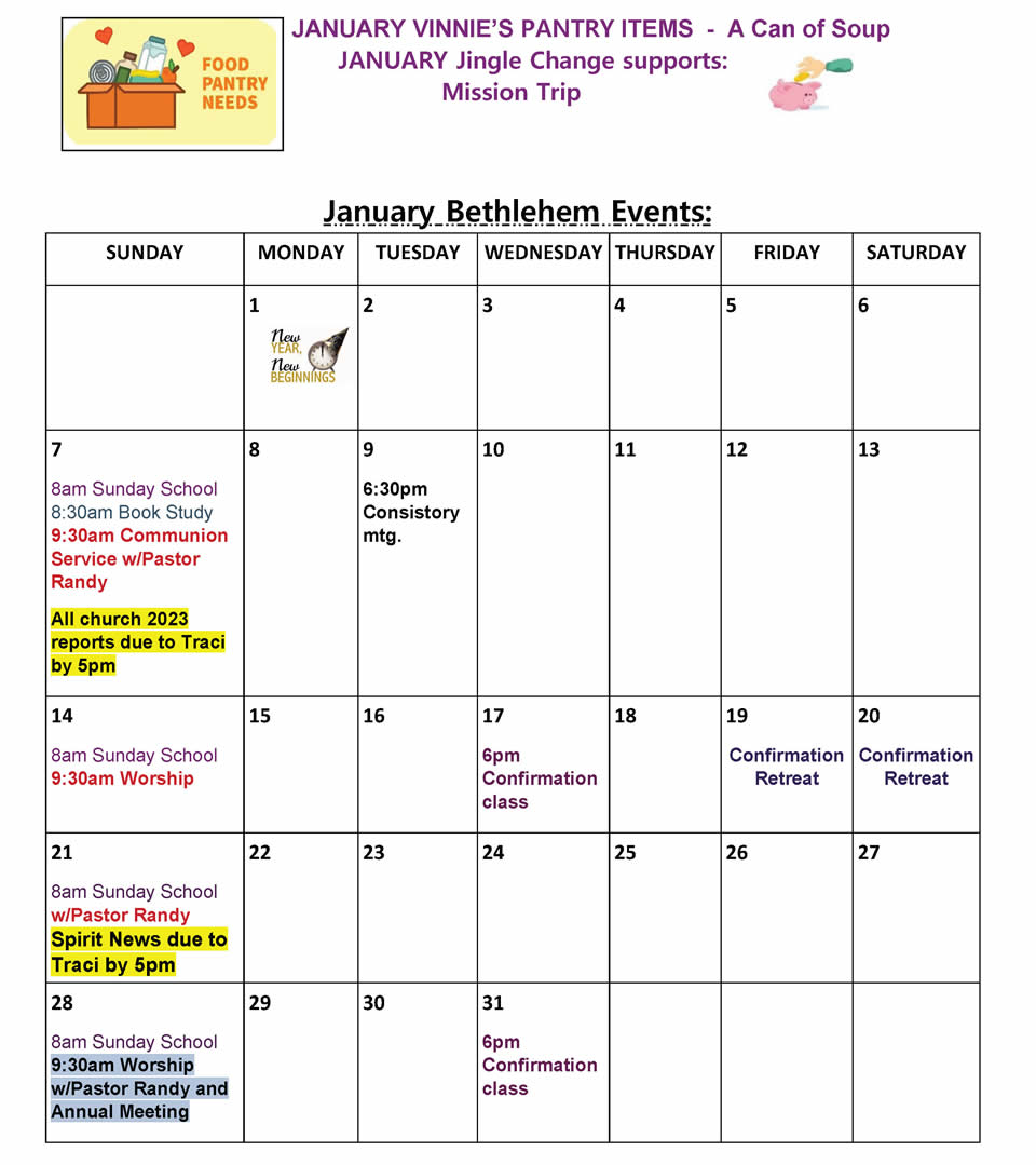 January 2024 Calendar